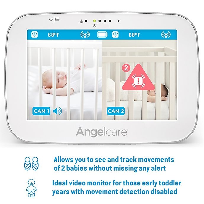 slide 9 of 14, Angelcare AC527 Baby Breathing Monitor with Video and Wireless Breathing Sensor Pad, 5 in