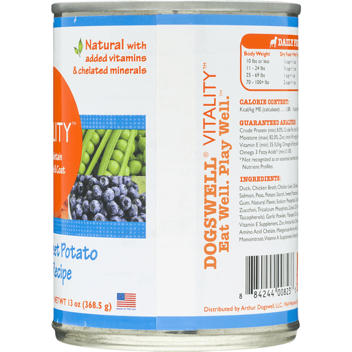 slide 6 of 8, Dogswell Dog Food - Vitality Duck & Sweet Potato, 13 oz