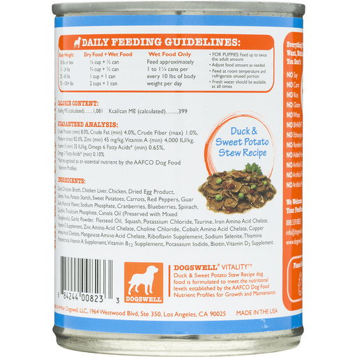 slide 7 of 8, Dogswell Dog Food - Vitality Duck & Sweet Potato, 13 oz