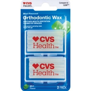 slide 1 of 1, CVS Health Mint Flavored Orthodontic Wax, 2 ct