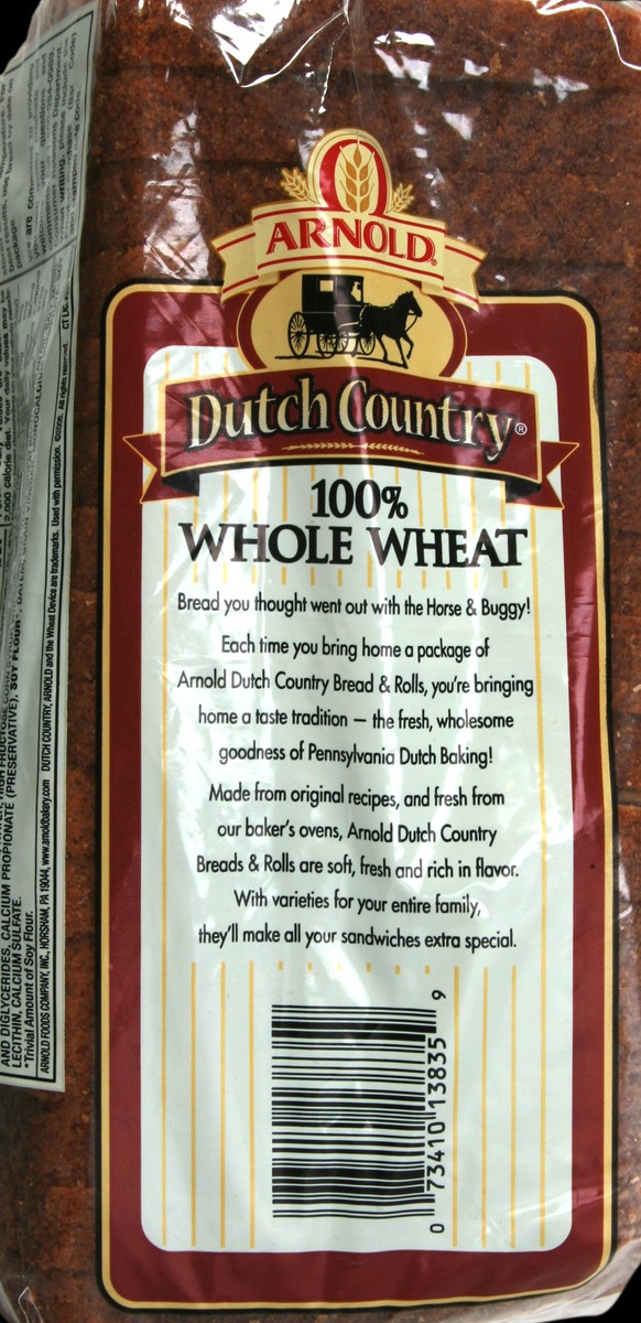 slide 4 of 6, Arnold Dutch Country 100% Whole Wheat Bread, 24 oz