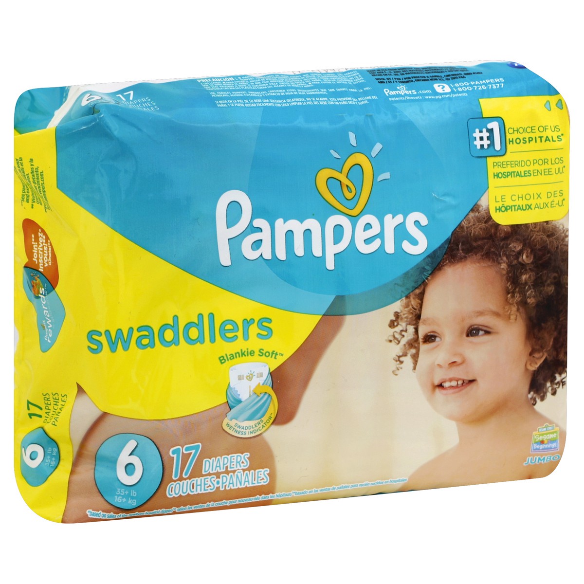 slide 6 of 6, Pampers Diapers 17 ea, 17 ct