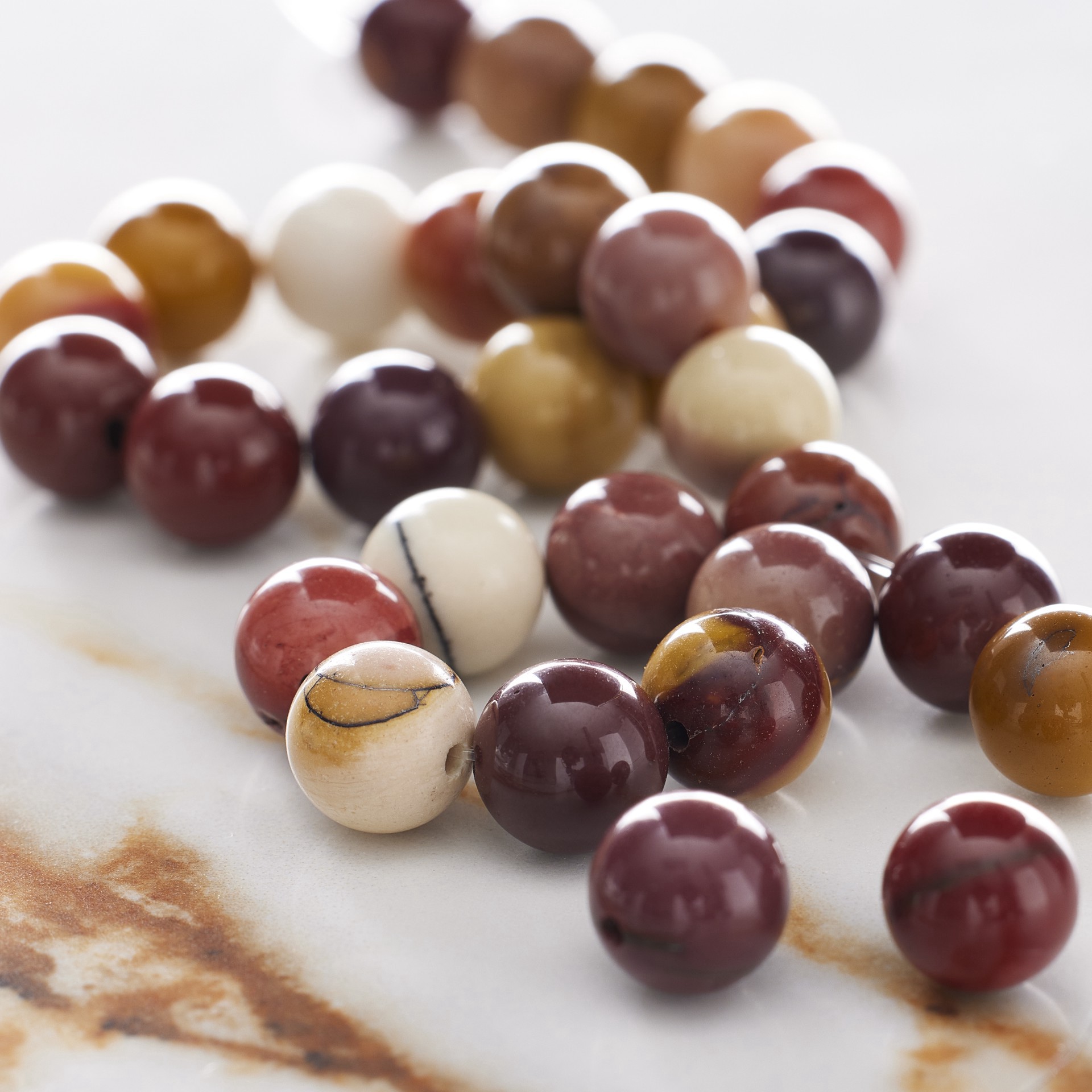 slide 3 of 3, Mookaite Round Beads By Bead Landing, 8mm, 8mm