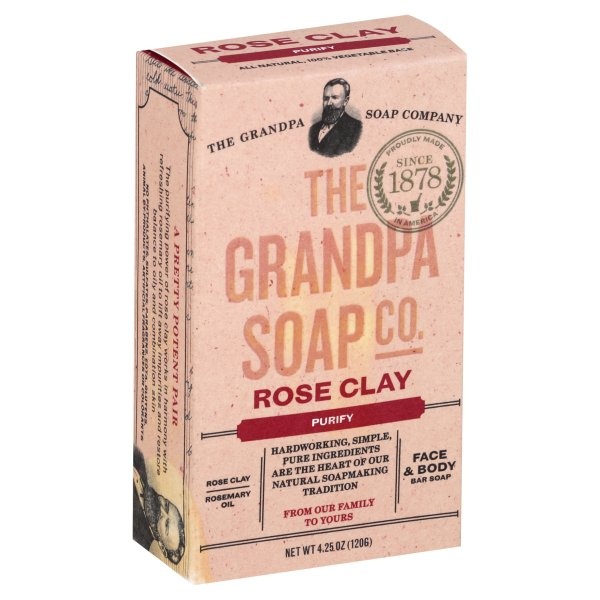 slide 1 of 1, The Grandpa Soap Co. Bar Soap, Face & Body, Rose Clay, 4.25 oz