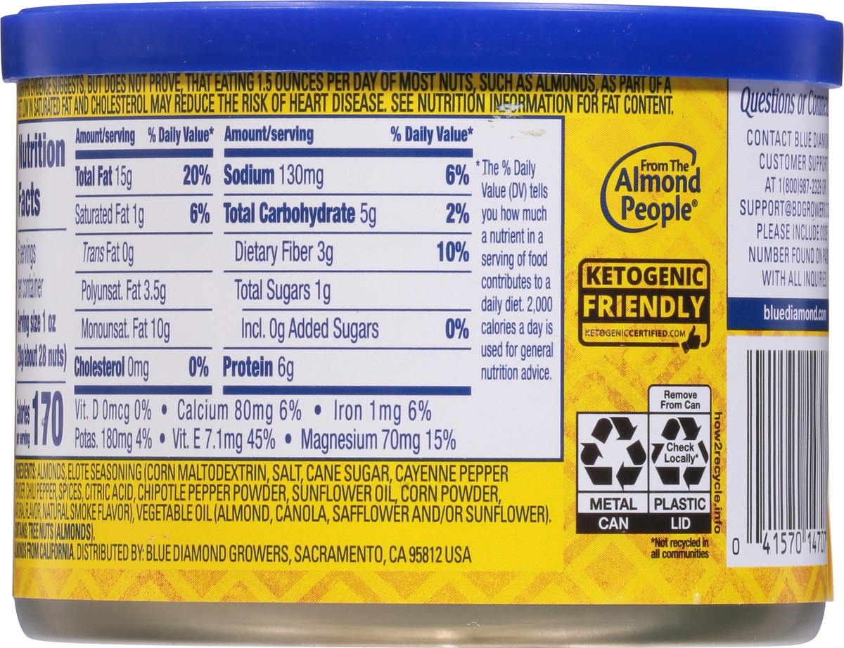 slide 8 of 9, Blue Diamond Bold Elote Mex Almond, 6 oz