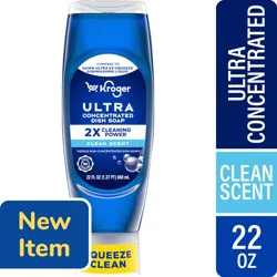 Kroger® Ultra Concentrated Liquid Dish Soap Clean Scent, 22 fl oz