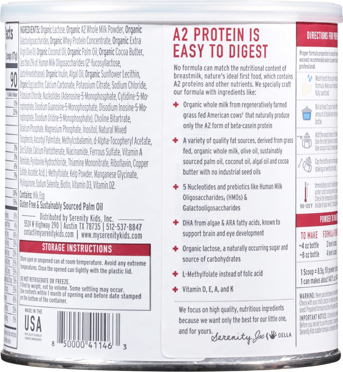 slide 13 of 14, Serenity Kids Toddler Formula, Milk-Based Powder, Whole Milk, Grass Fed, 12-36 Months, 21 oz