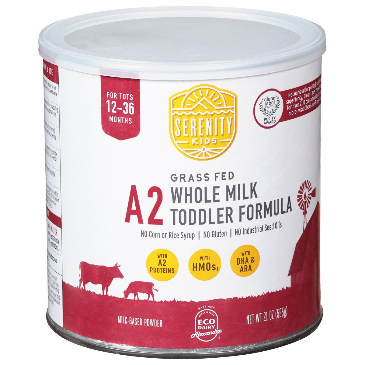 slide 2 of 14, Serenity Kids Toddler Formula, Milk-Based Powder, Whole Milk, Grass Fed, 12-36 Months, 21 oz