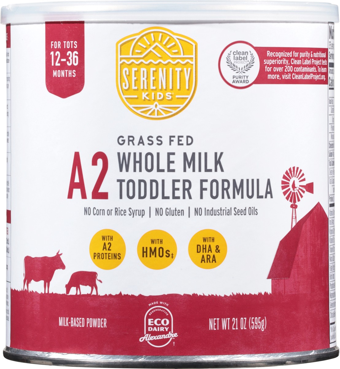 slide 8 of 14, Serenity Kids Toddler Formula, Milk-Based Powder, Whole Milk, Grass Fed, 12-36 Months, 21 oz
