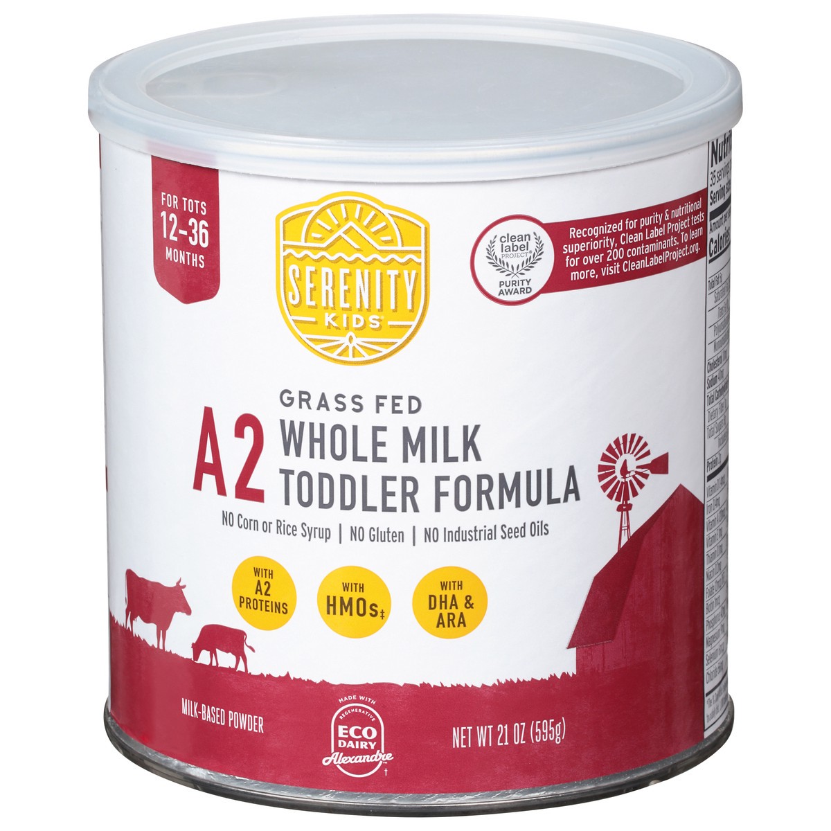 slide 4 of 14, Serenity Kids Toddler Formula, Milk-Based Powder, Whole Milk, Grass Fed, 12-36 Months, 21 oz