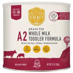 Serenity Kids Toddler Formula, Milk-Based Powder, Whole Milk, Grass Fed, 12-36 Months