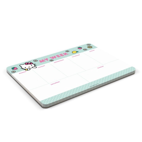 slide 2 of 5, Orange Circle Studio Weekly Desk Pad Calendar, 10"" x 7-1/4"", Hello Kitty Strawberry Lemonade, SA339, 1 ct