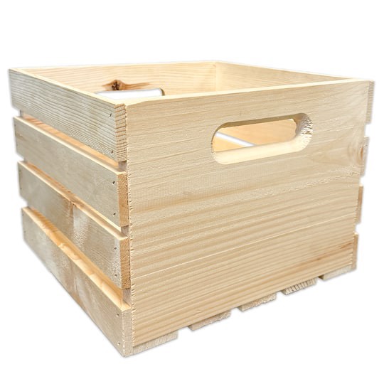 slide 1 of 5, 9.25" X 12.5" X 12.5" Pinewood Crate By Make Market, 9.25 in x 12.5 in x 12.5 in