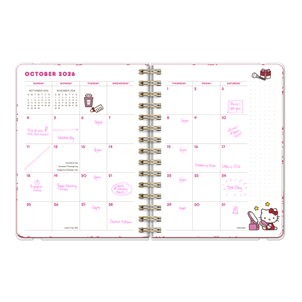 slide 2 of 10, Orange Circle Studio 2026 Orange Circle Studio Weekly/Monthly Deluxe Compact Flexi Planner, 7-5/8"" x 5-5/8"", Hello Kitty Playful Pink, January To December, 26529, 1 ct
