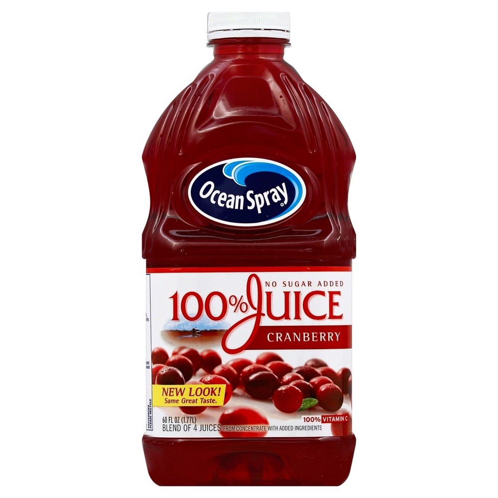 slide 2 of 3, Ocean Spray 100 Cranberry Juice Bottle, 60 fl oz