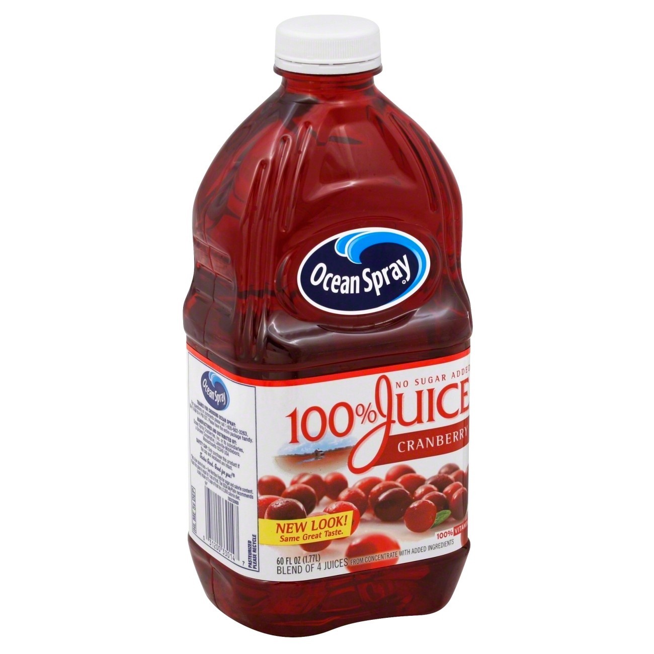 slide 1 of 3, Ocean Spray 100 Cranberry Juice Bottle, 60 fl oz