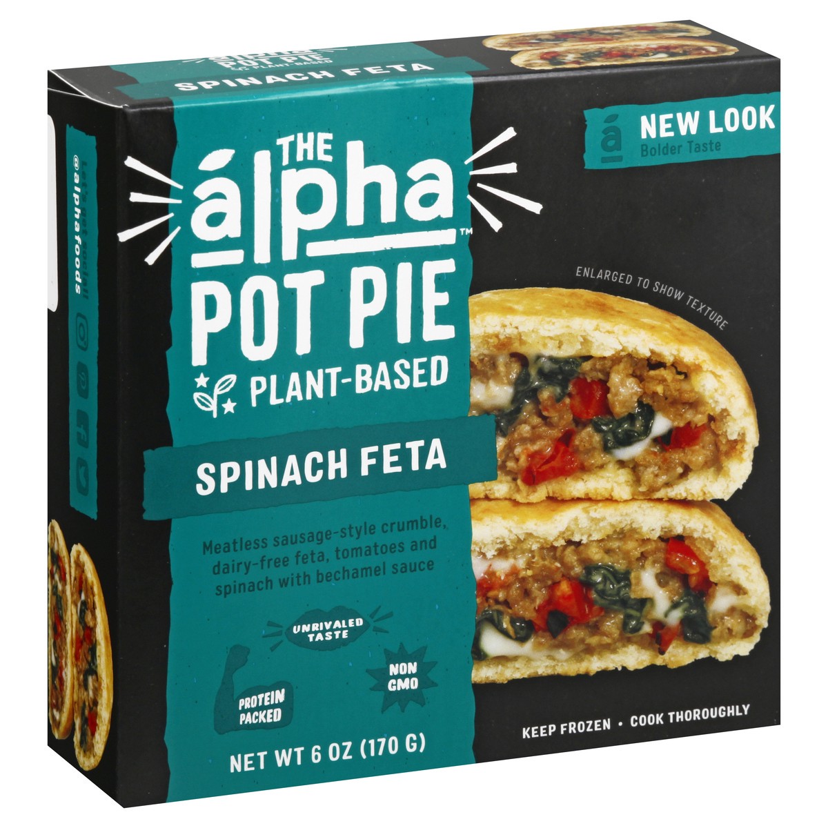 slide 2 of 9, Alpha Foods Alpha Plant-Based Spinach Feta Pot Pie 6 oz, 6 oz