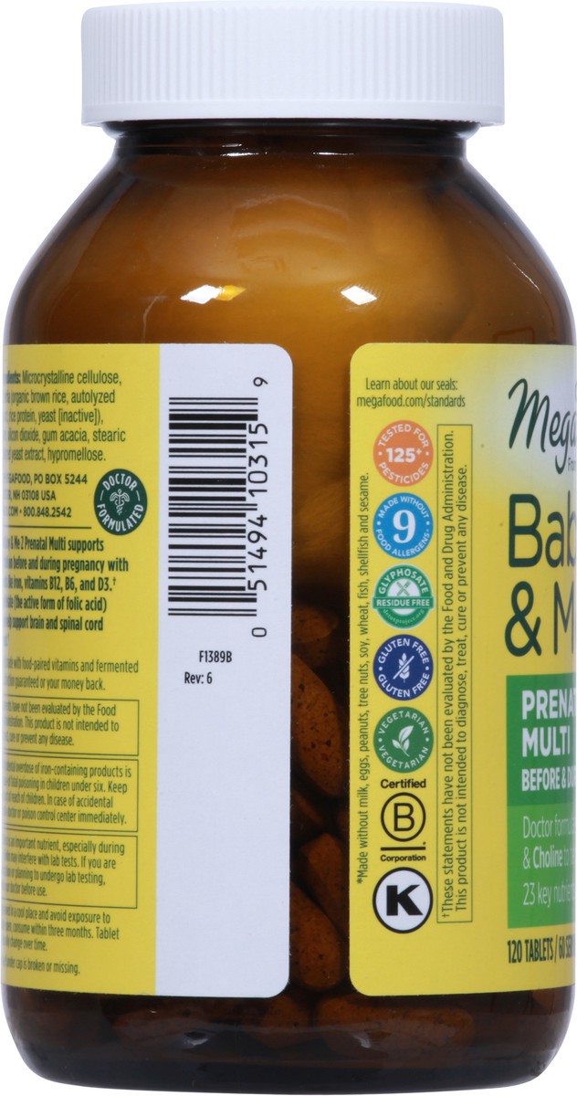 slide 5 of 12, MegaFood Baby & Me 2 Prenatal Multi 120 Tablets, 120 ct