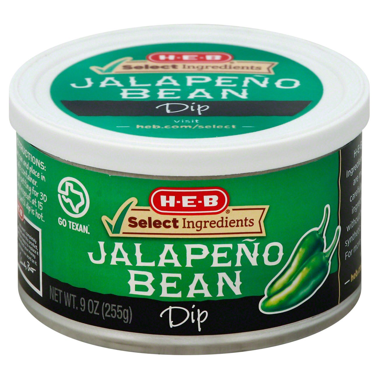 slide 1 of 1, H-E-B Jalapeño Bean Dip, 9 oz