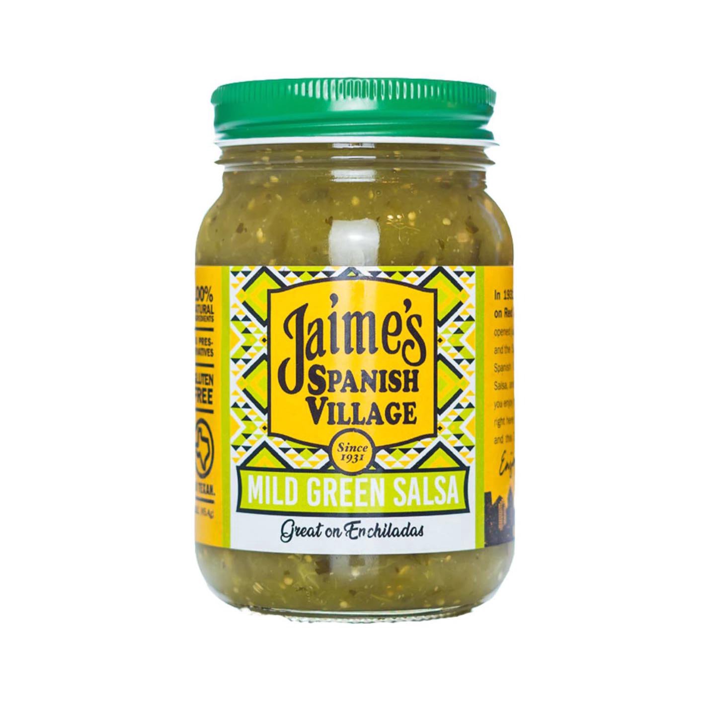 slide 1 of 1, Jaime's Spanish Village Mild Green Salsa, 16 oz