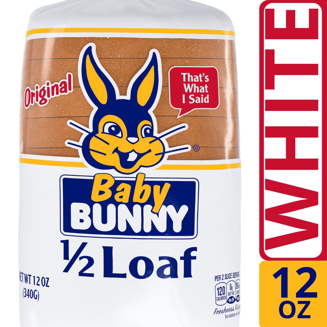 slide 1 of 5, Bunny White Half Loaf Bread, 1/2 Loaf, 12 oz, 12 oz