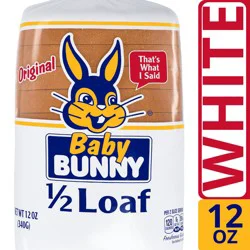 Bunny White Half Loaf Bread, 1/2 Loaf, 12 oz