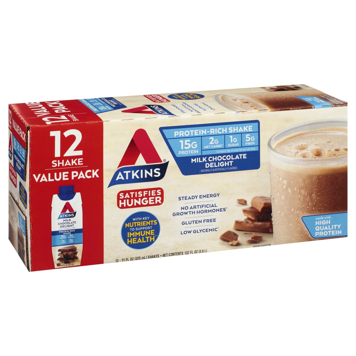 slide 2 of 9, Atkins Milk Chocolate Delight Protein Shake, 12 ct