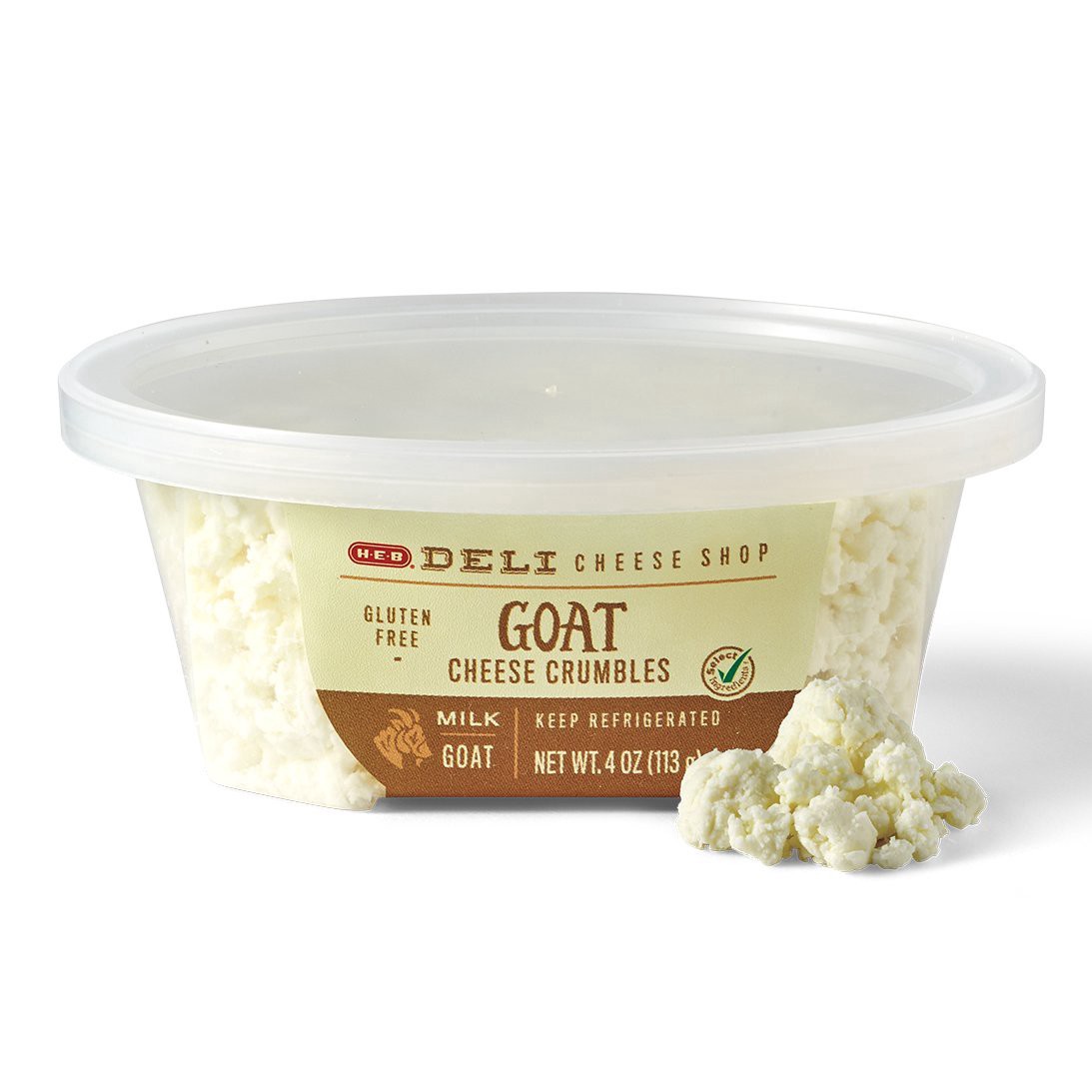 slide 1 of 1, H-E-B Deli Goat Cheese Crumbles, 4 oz