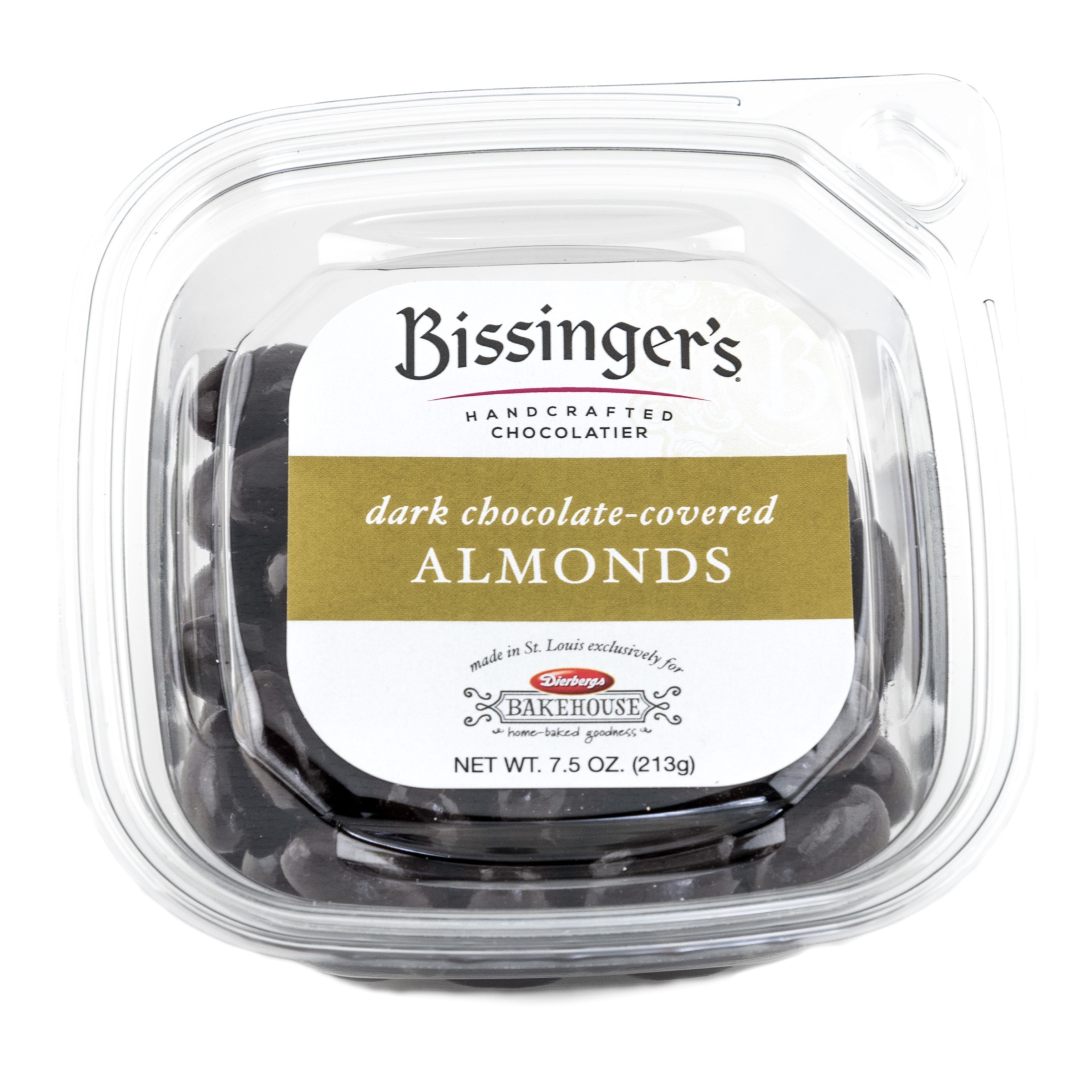 slide 1 of 1, Bissinger's Dark Chocolate Almonds, 7.5 oz