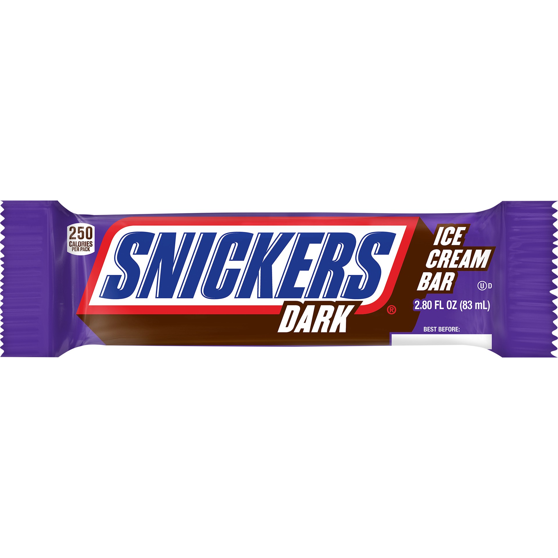 slide 1 of 2, SNICKERS Dark Chocolate Ice Cream Bars With Peanut Butter Chocolate Ice Cream 1-CT, 2.80 fl oz