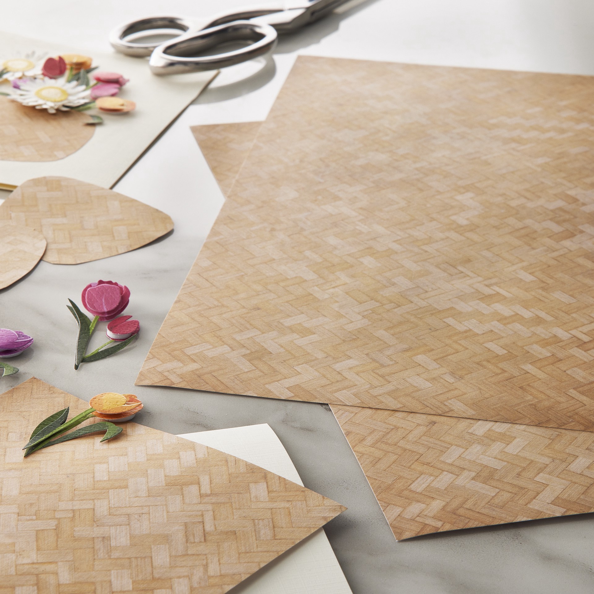 slide 2 of 2, Tan Woven Paper By Recollections, 12" X 12", 12 in x 12 in