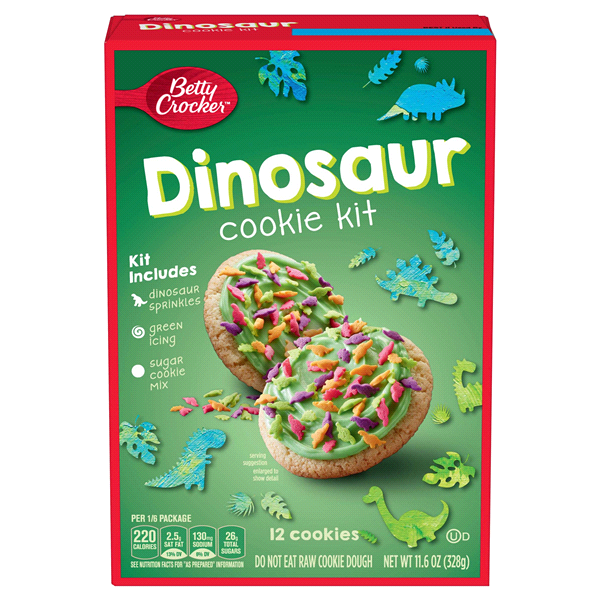 slide 1 of 9, Betty Crocker Dinosaur Cookie Kit, 11.6 oz