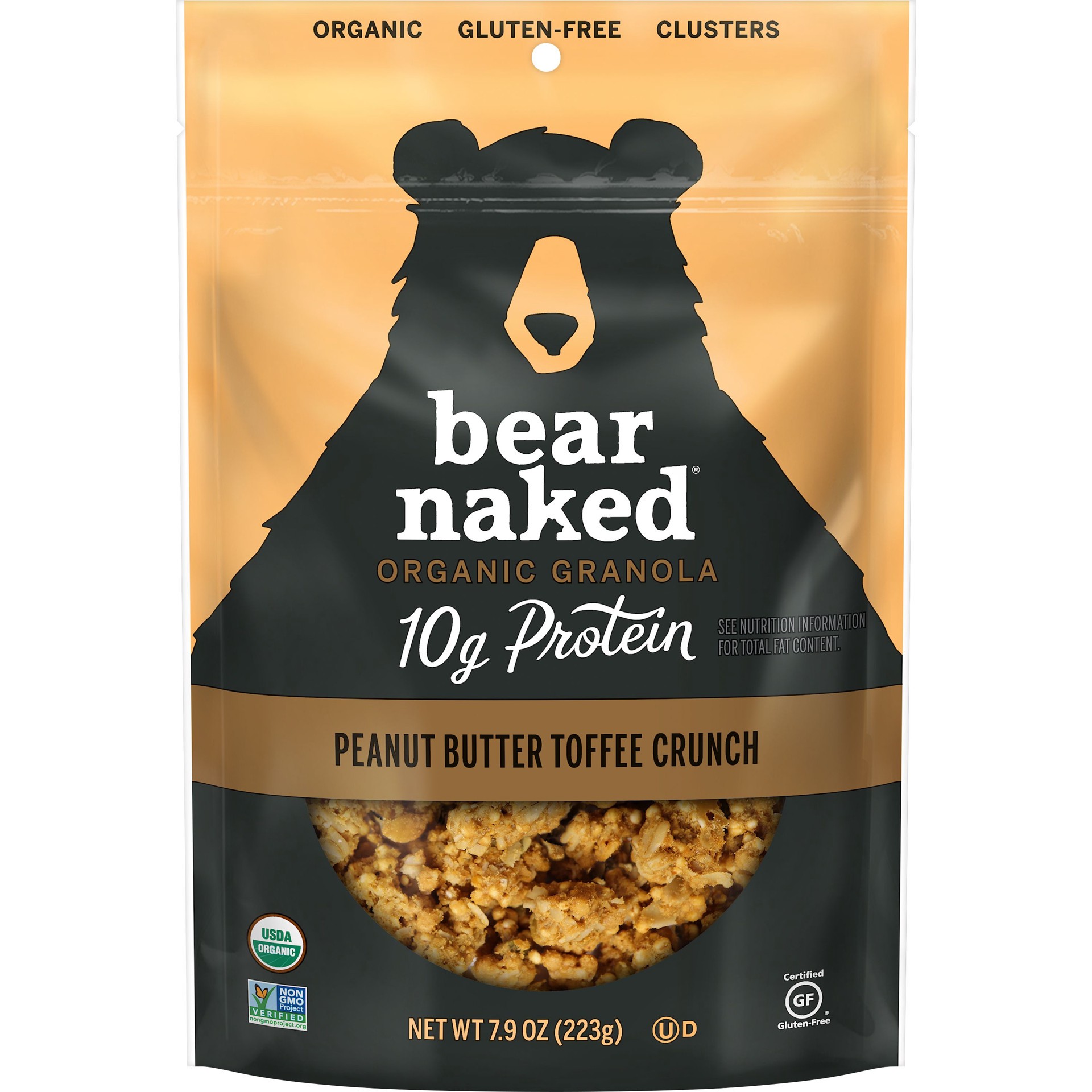 slide 1 of 3, Bear Naked Granola Cereal, Organic Gluten Free, Peanut Butter Toffee Crunch, 7.9 oz