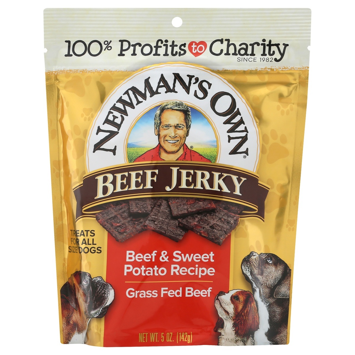 slide 1 of 1, Newman's Own Jerky Treat (Beef & Sweet Potato), 