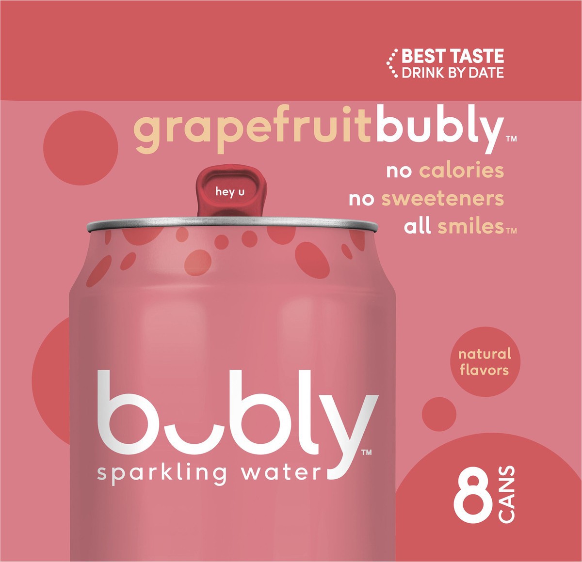 slide 3 of 5, bubly Grapefruit Sparkling Water - 8 ct, 8 ct