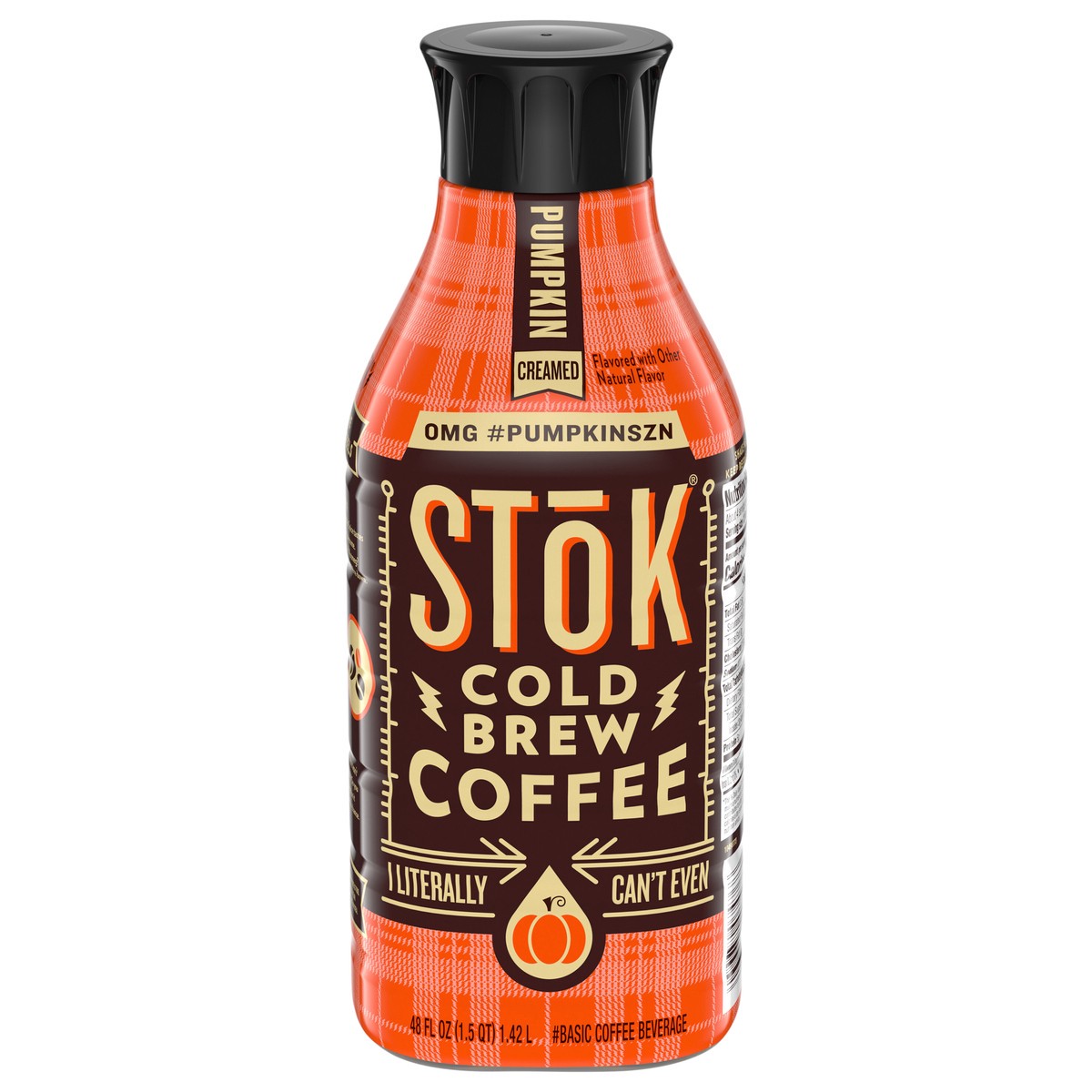 slide 1 of 5, SToK Cold Brew Coffee, Pumpkin Creamed, Sweetened, Pumpkin Spice, 48 FL OZ Bottle, 48 fl oz