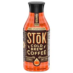 STōK Cold Brew Coffee, Pumpkin Creamed, Sweetened, Pumpkin Spice, Light Roast, 48 FL OZ Bottle