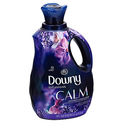 slide 1 of 1, Downy Infusions Fabric Softener Calm Lavender & Vanilla Bean, 64 fl oz