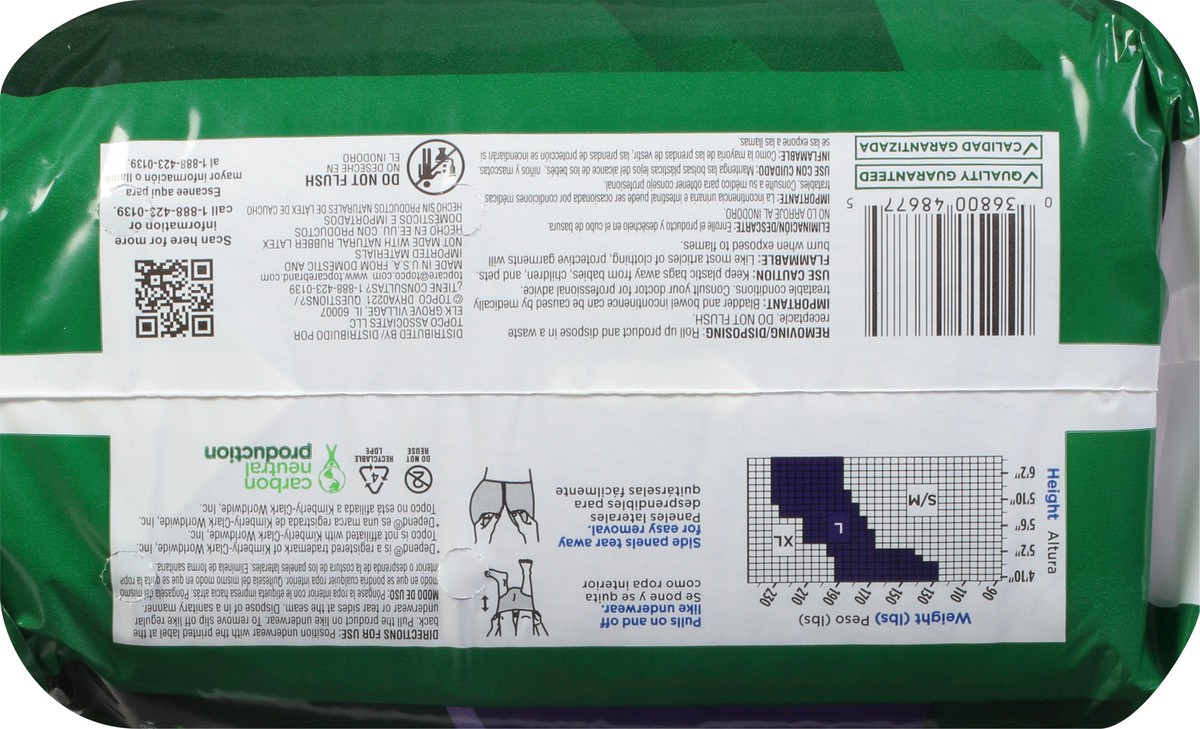 slide 3 of 9, TopCare Health Large Light Lavender Color Overnight Protection Underwear for Women 14 ea, 14 ct