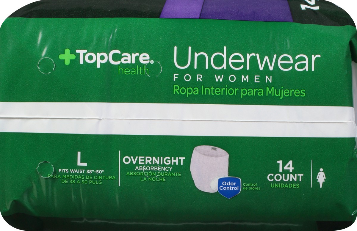 slide 8 of 9, TopCare Health Large Light Lavender Color Overnight Protection Underwear for Women 14 ea, 14 ct