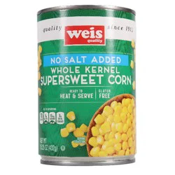 Weis Quality No Salt Added Whole Kernel Sweet Corn