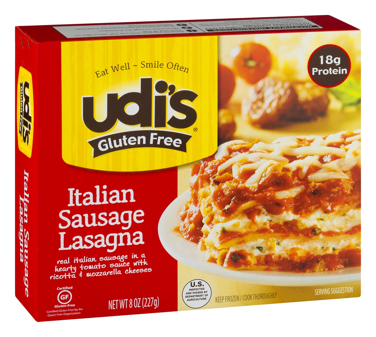 slide 2 of 9, Udi's Gluten Free Italian Sausage Lasagna, 8 oz
