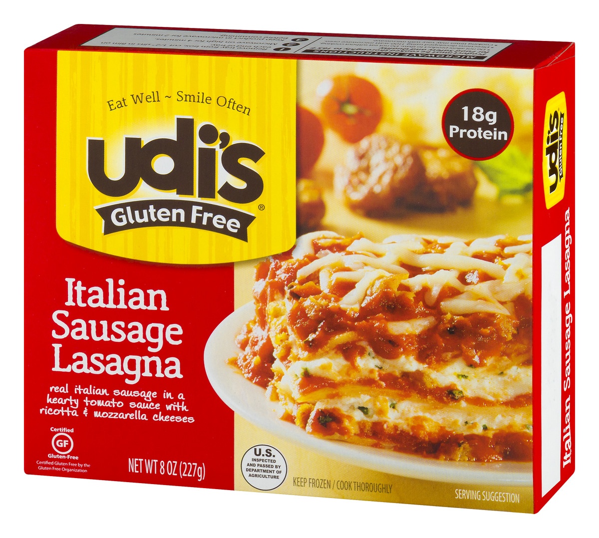 slide 4 of 9, Udi's Gluten Free Italian Sausage Lasagna, 8 oz