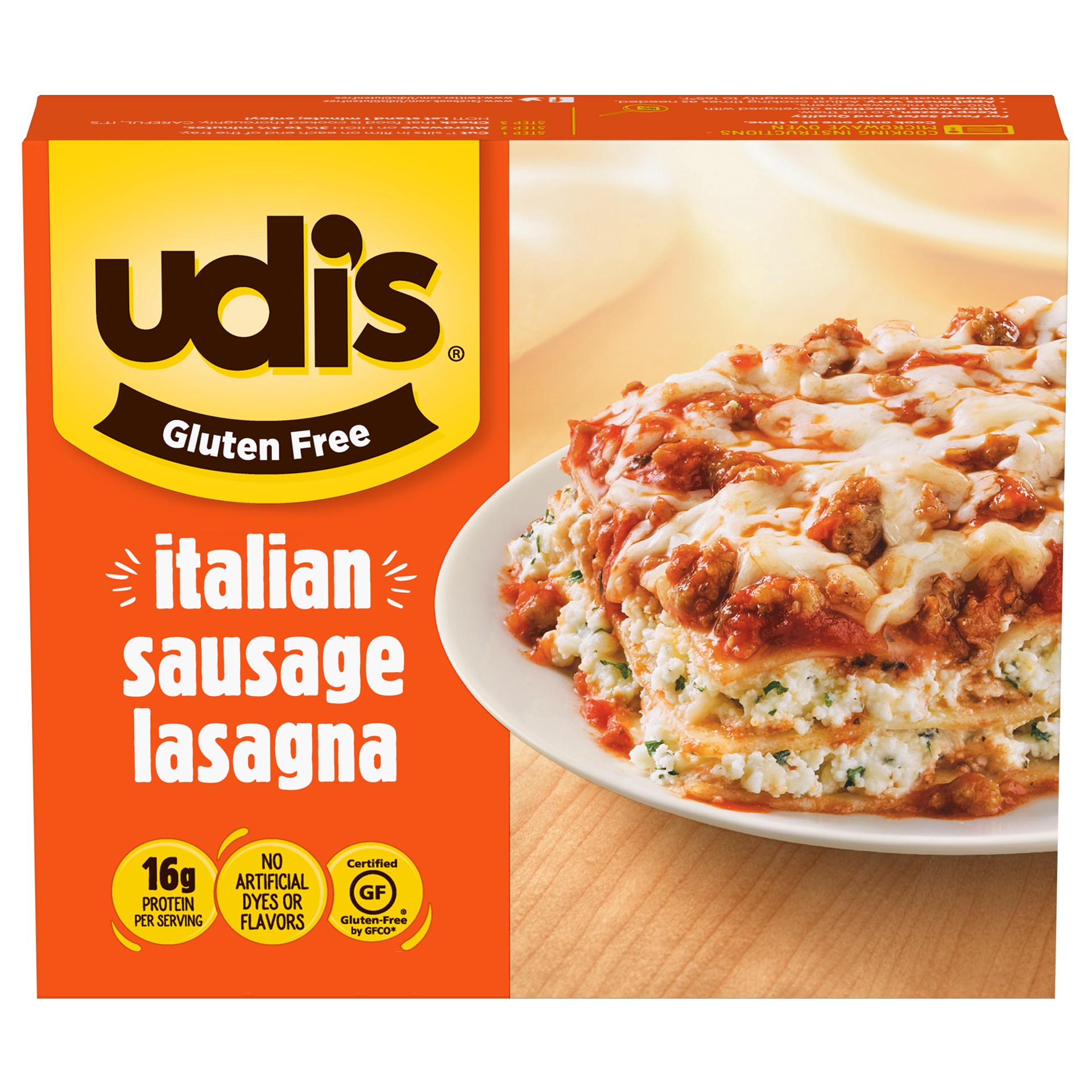 slide 1 of 8, Udi's Gluten Free Italian Sausage Lasagna 8 oz, 8 oz