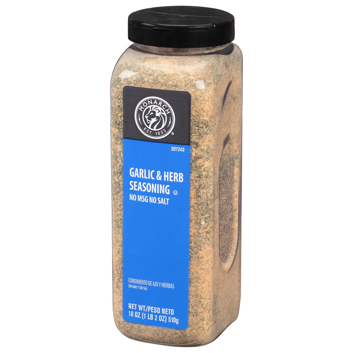 slide 7 of 14, Monarch No Salt Garlic & Herb, 18 oz