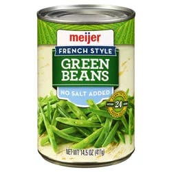 Meijer No Salt Added French-Style Canned Green Beans