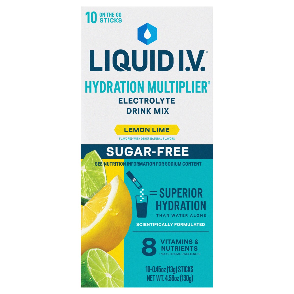 slide 1 of 10, Liquid I.V. 10ct Sugar Free Lemon Lime Carton (IP), 10 ct