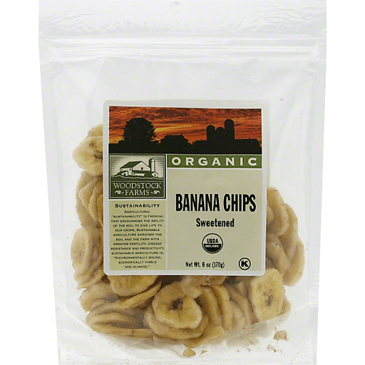 slide 2 of 2, Woodstock Fruit- Organic - Banana Chips - Sweetened, 6 oz