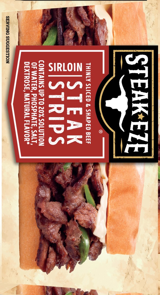 slide 10 of 13, Steak-EZE Thinly Sliced Sirloin Beef Steak Strips, 12 Count (Frozen), 12 ct