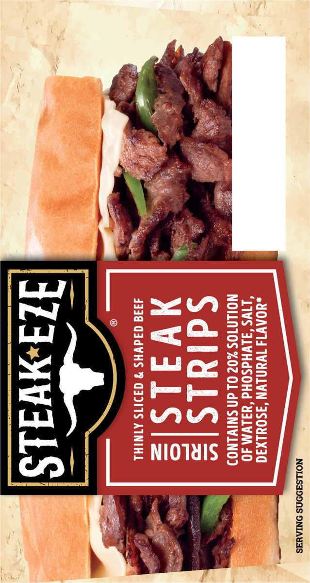 slide 8 of 13, Steak-EZE Thinly Sliced Sirloin Beef Steak Strips, 12 Count (Frozen), 12 ct